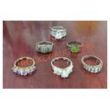 Sterling Stamped Ring Lot qty-6