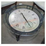 Glass Top Clock Coffee Table 30"W ï¿½ 18"H