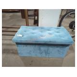Velvet Blue Ottoman