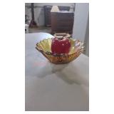 Carnival Glass Sunflower Candy Dish