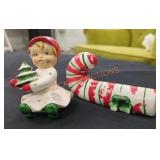 1959 Napco Christmas Salt + Pepper Shakers
