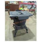 Antique Cast Iron Pot Belly Wood Burning Stove