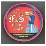 Vintage F&S Metal Beer Tray