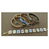 Floral & Gold Toned Bracelet Lot