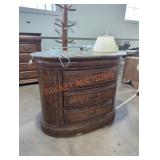 43"Wï¿½26"Dï¿½34"H Marble Top Oval Accent Table