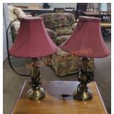 Pair of Gold Toned Table Lamps