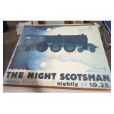"The Night Scotsman" Vintage Train Poster