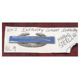 Sterling Stamped WWII Infantry Combat Infantry Pin