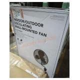 Indoor/outdoor oscillating wall mounted fan