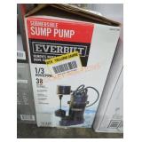 Everbilt submersible sump pump 1/3 horsepower