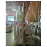 Skid Lot of Assorted Doors + Beige Bar Stools
