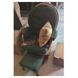 Upholstered Rocking Chair w Footstool