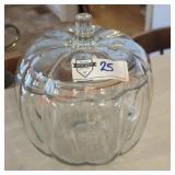 Clear Glass Pumpkin Cookie Jar
