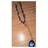Blue & Silver Tone Necklaces Qty-2