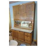 48"Wï¿½25"Dï¿½82"H Antique Oak Hoosier Cabinet