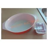 Pyrex Colored Milk Glass Casserole Dish