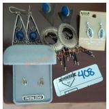 Vintage Sterling Stamped Ornate Earrings Qty-5