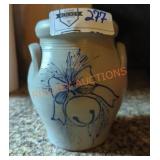 Rockdale Salt Glazed Stoneware Lidded Crock