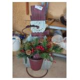 Metal Snowman Flowerpot Holder