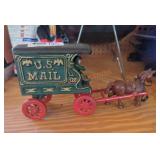Cast Iron Horse Drawn Mail Carriage
