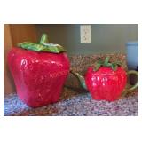 Strawberry Teapot & Cookie Jar