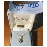Stamped Gold Necklace