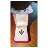 10k Stamped  Heart Necklace