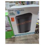 13 gal matte black stainless step on trash can