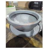 Gray flower pot base