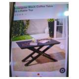 43 x 26" rectangle aluminum black table
