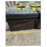 2 black totes with lids