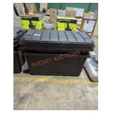 2 black totes with lids