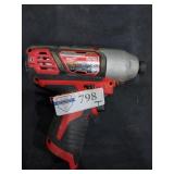 Milwaukee M12 1/4" Hex Impact Driver (TOOL ONLY)