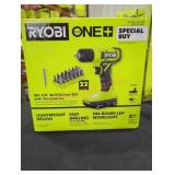 Ryobi 18v 3/8" drill/driver kit with accessories