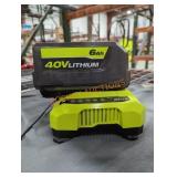 Ryobi 40v 6 ah battery and charger