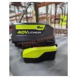 Ryobi 40v 6 ah battery and charger
