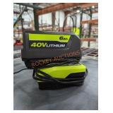 Ryobi 40v 6 ah battery and charger