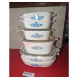Corningware Blue Cornflower Casserole Dishes- Qty6
