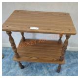 Wooden Rolling Side Table