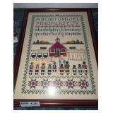 Hand Stitched Framed School Art