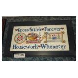 "Cross Stitch Forever" Framed Art