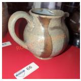 Brown Swirled Pottery Pitcher