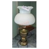 Milk Glass Brass Base Lamp