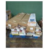Skid full of miscellaneous flooring boxes