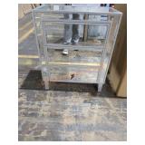 3 Drawer Mirrored End Table