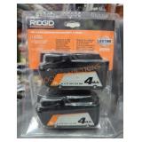 Ridgid 18v 4 ah lithium ion battery 2 pack