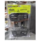 Ryobi 18v 4 ah lithium batteries