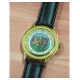 Black & Gold Tone Kitten Wrist Watch