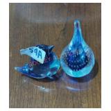 Small Glass Paperweights - Qty 2