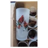 Winter Cardinal Drinking Glasses - Qty 12